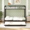 Black Twin Over Full Bunk Bed with Pull Out Trundle and Guardrails